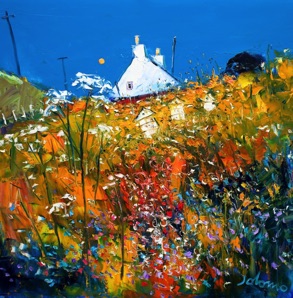 Autumn Wildfield and Beehives Kintyre 24x24